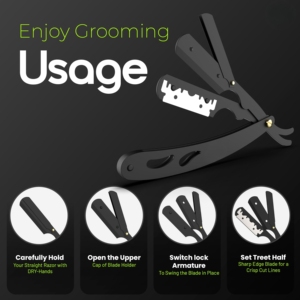 Harbor Industry High Quality <b>Straight</b> Razor Single Edge Non-Disposable Custom Logo OEM Service Stainless Steel Hot Sale Barber - Product Image 5