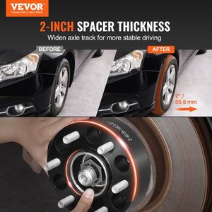 4 pezzi di colore nero forgiato 6 "x 5.3" distanziatori ruota 2 \ "adattatori con 6 alette per una migliore visibilità - Product Image 2