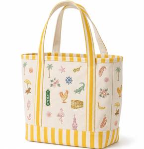 Sac fourre-tout multi-usages à grande capacité pour femmes, en toile, avec fermeture éclair, couleur unie, broderie, mode, hiver/printemps/été/automne - Product Image 5