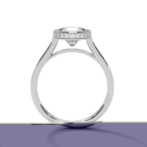 Lab Grown Diamond <b>Ring</b> Round Brilliant Bezel <b>Set</b> Gold Wedding Engagement <b>Ring</b> for Women - Product Image 3
