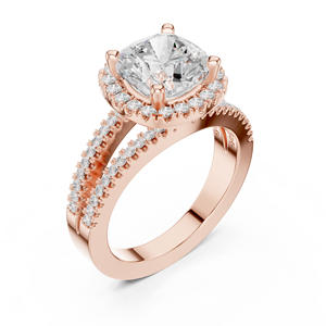 Women's 14K Gold Lab Grown Diamonds <b>Round</b> Brilliant Cut Engagement Ring IGI Certified Luxury Style - Product Image 3