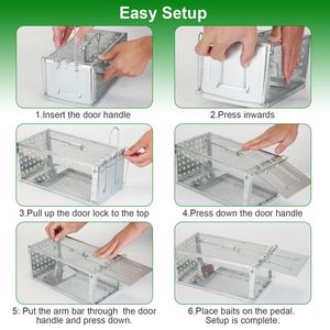 Piège à rats et souris à porte unique, cage anti-nuisibles pour petits rongeurs, campagnols et hamsters – Utilisation intérieure et extérieure – Produit anti-nuisibles - Product Image 4