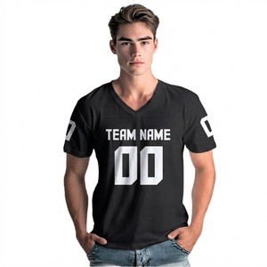 Maillot de sport personnalisé pour homme, col en V, manches courtes, t-shirt d'entraînement pour équipe athlétique, respirant, fabrication OEM en gros par Rexfit - Product Image 3