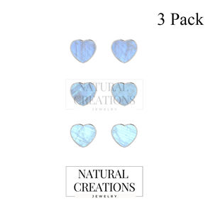 Pendientes de Plata de Ley 925 Premium con Piedra Lunar Arcoíris de Agua Salada, Forma de Corazón y Mariposa, Engaste de Bisel, para Fiesta de Aniversario - Product Image 2