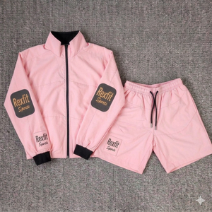 Rexfit Sports Lightweight Mens Windproof <b>Reflective</b> Sports <b>Jacket</b> Short Set Summer Set Tracksuit Set Wholesale - Product Image 3