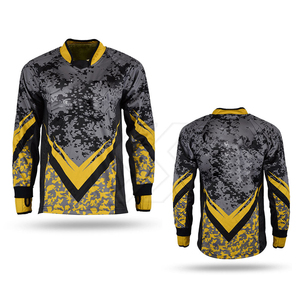 Camiseta de Paintball Personalizada de Manga Larga, Diseño de Camuflaje Gris y Amarillo, Ropa para Actividades al Aire Libre, Ajuste Universal - Product Image 5