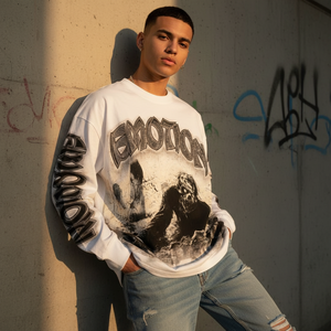 Nouveau Sweat-shirt d'été personnalisé à col rond, avec logo personnalisé, en coton épais 100%, à manches longues, style streetwear décontracté, effet vintage délavé - Product Image 6