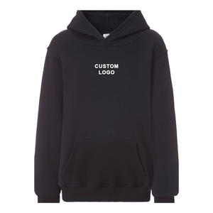 Sweat-shirt à capuche noir personnalisé avec logo, en coton French Terry pour homme, décontracté, pour l'automne, avec poche avant, imprimé, coupe classique - Product Image 5