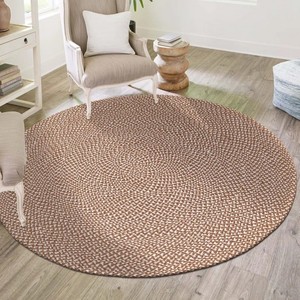 Round Jute Area <b>Rug</b> Solid Color Flat Weave Modern Style Living Room Decor <b>Thin</b> Pile Spot Clean Backing - Product Image 6