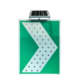 Panneau de signalisation routière à LED clignotant à énergie solaire, signalisation d'avertissement pour la sécurité routière - Product Image 1