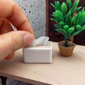 Caja de pañuelos en miniatura 1:6, cubierta moderna de plástico PLA para casa de muñecas, juguete, decoración blanca unisex para mayores de 14 años - Product Image 4