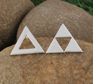 Wholesale Minimalist Triangle <b>Stud</b> <b>Earrings</b> Small Geometric 925 <b>Silver</b> Plated <b>Earrings</b> Dainty CZ Triangle <b>Earrings</b> for Women - Product Image 3