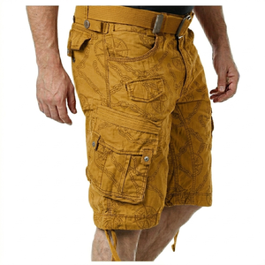 Shorts cargo pour hommes, style ample, respirant, 100% coton, imperméable, durable, multi-poches, coupe décontractée - Product Image 1
