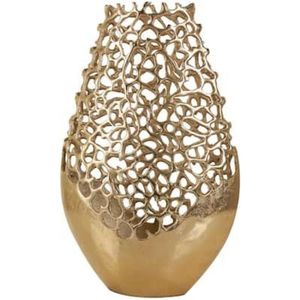 Moderno Florero de Metal Plateado Martillado |   Urna Alta y Cónica de Aluminio para Mesa, Accesorios de Decoración para el Hogar de Lujo y Contenedor para Exhibición Floral - Product Image 2