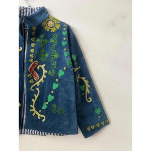 Wholesale Hand Embroidered Animal Pattern Stand Collar Cotton <b>Jacket</b> <b>Women</b> Full Sleeve <b>Spring</b> Style Regular Length Woven Fabric - Product Image 5