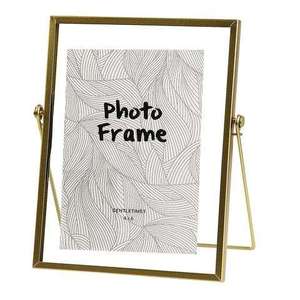 <b>Gold</b> Metal Photo <b>Frame</b> Set Rectangle Floating Glass Picture <b>Frames</b> for Wall Decor Home Livingroom Wedding Gift Use Photo <b>Frame</b> - Product Image 5