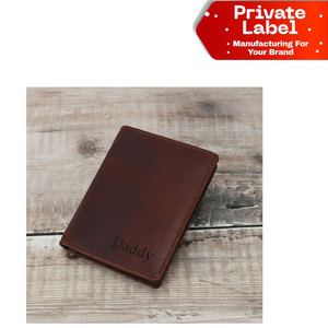 Cartera de Cuero Vacuno Auténtico al por Mayor para Hombre, Estilo Vintage, Gran Capacidad, Bifold, OEM, Personalizada, de Alta Gama, de Cuero Genuino Real - Product Image 1