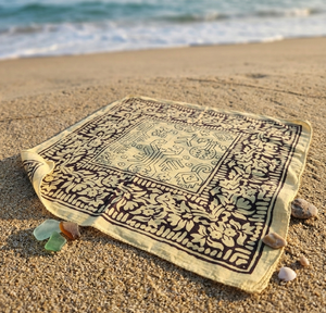 Pañuelo de algodón con estampado floral para playa, pañuelo para el pelo, pañuelo para la cabeza estilo bohemio, pañuelo indio estampado a mano, pañuelo ligero para el cuello, ideal para vacaciones de verano. - Product Image 2