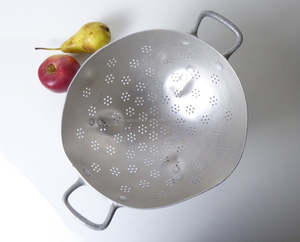 Large Vegetable Colander in Silver Color Steel with Round Shape Ideal for Kitchenware and Fruit Washing Tasks - Product Image 3