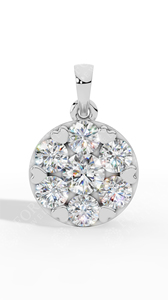 Pendentif cœur à griffes avec diamant de laboratoire taille brillant ronde, en or massif 18 carats, incolore VVS, collier solitaire romantique - Product Image 3