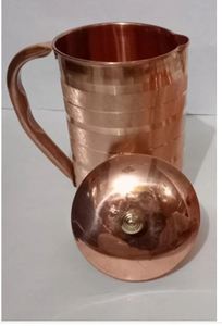Juego de jarras de cobre para una estética de comedor real y elegante, juego de metal para servir agua con vasos, duradero, reutilizable, para cocina y comedor. - Product Image 6