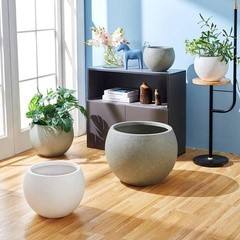 Maceta Nórdica Moderna de Cerámica Blanca en Forma de Copa, Duradera, Ligera y Ecológica para Interiores y Exteriores, para Hogar, Jardín y Hotel - Product Image 3