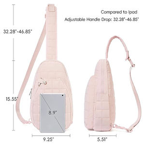 Elegant Pastel Pink Tennis Sling Bag Multi Pocket Athletic <b>Racket</b> Carrier for Professional and Amateur Players - Product Image 3