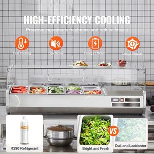 Stazione di Preparazione Condimenti da Banco da 140 W con 3 1/3 o 4 1/6 Vaschette, Refrigerata in Acciaio Inox 304 e Conforme a R134a - Product Image 2