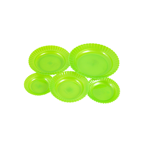 Plats et assiettes en plastique ronds à bords tournesols multicolores pour la cuisine - Product Image 1