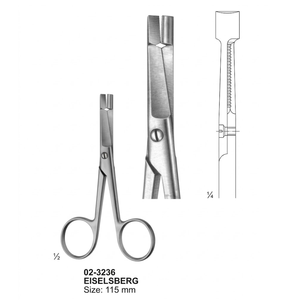 Tijeras Vasculares de Precisión Eiselsberg de 115 mm, Tijeras Microquirúrgicas de Acero Inoxidable, Rectas/Curvas - Product Image 1