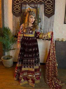 Robe ethnique afghane Kuchi faite à la main, brodée, traditionnelle, multi-tailles, robe longue afghane Kuchi pour femmes - Product Image 5