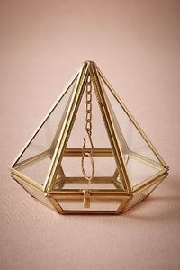 Mirrored Glass Jewelry Box - Hexagon glass jewelry <b>cases</b> - Product Image 2
