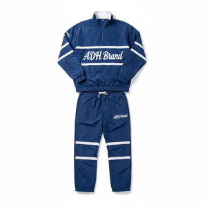 ADH Brand <b>Tracksuit</b> Set Full Length Quarter-Zip Sporty Design Breathable Polyester Unisex Adult Autumn Style - Product Image 1