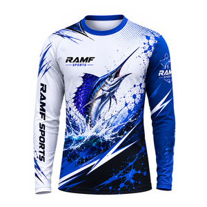 เสื้อเชิ้ตตกปลาแขนยาวสำหรับผู้ชาย คุณภาพสูง โลโก้สั่งทำได้ ผ้าโพลีเอสเตอร์ 100% แห้งเร็ว ระบายอากาศดี UPF50+ - Product Image 6