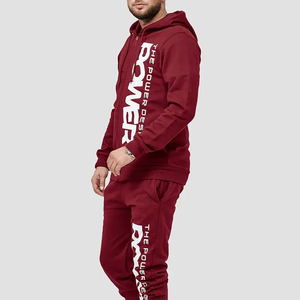 <b>Men's</b> Maroon Tracksuit Set Hooded Zipper <b>Jacket</b> Pants Full Sleeve Autumn Wear Regular Fit 2 Piece Sweatshirt Custom Design Print - Product Image 5