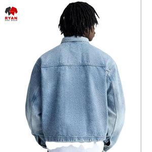 Veste en jean personnalisée Ryan Pro Gear pour hommes avec logo personnalisé, design ODM, col rabattu - Product Image 3