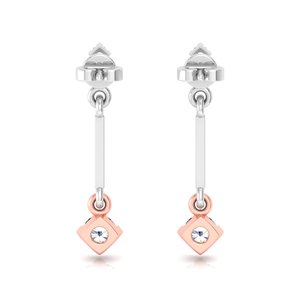 Round Cut Lab Grown Diamond 14K Solid <b>Gold</b> Tassel <b>Dangle</b> <b>Earrings</b> for Gift Party & Anniversary Everyday Wear - Product Image 4