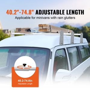 Portaequipajes de Techo para Camioneta de Acero Aleado, 3 Barras, Capacidad de 750 LBS, con Longitud Ajustable de 40.2 a 74.8 Pulgadas, para Autos - Product Image 2