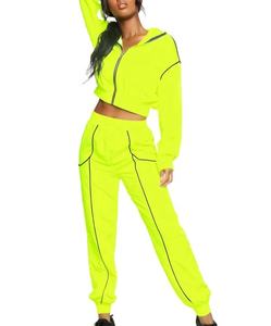 Conjunto de cortavientos informal ligero de secado rápido para mujer de alta calidad al por mayor hecho de chándal transpirable de poliéster - Product Image 1