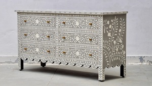 High Quality Bone Inlay <b>Chest</b> of Drawers Luxury Wooden Cabinet Direct Factory Supplier Export Quality Furniture - Product Image 2