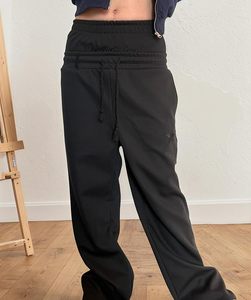 Pantalon de survêtement ample pour homme, taille élastique double, patchwork, jambe large, style vintage streetwear - Product Image 4