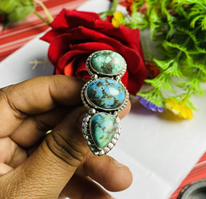 Anillo de plata esterlina 925 unisex al por mayor con ajuste clásico de bisel de piedras preciosas turquesa para Aniversario de fiesta de compromiso de boda - Product Image 4