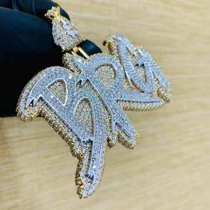 Latest Customized 14K Rose Gold Plated 925 Sterling <b>Silver</b> Children's Classic Diamond Pendant Custom Name <b>Charm</b> Parties - Product Image 3