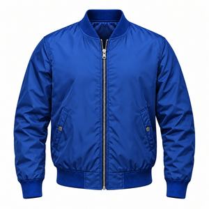 Premium & Breathable Custom Logo Print New Design Reasonable Price High Quality <b>Black</b> <b>Men's</b> Bomber Jacket with Stand Collar - Product Image 1