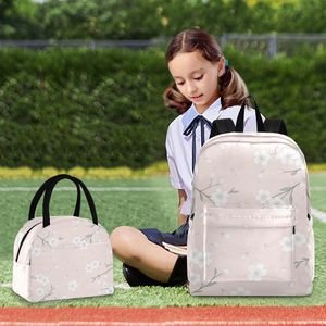Floral Insulated <b>Lunch</b> Bag <b>Set</b> Portable Cooler Backpack Food Storage Tote for Work Picnic Travel - Product Image 6