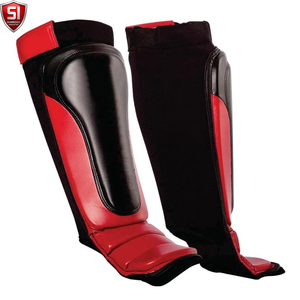 Protège-tibias de boxe pour entraînement de combat, protection de la cheville et du cou-de-pied, chauffe-jambes MMA Muay Thai, protège-tibias légers en PU - Product Image 4