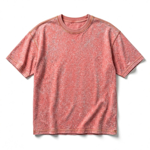 เสื้อยืดคอตตอนทรงโอเวอร์ไซส์แบบย้อมสีเอซิดสำหรับผู้ชาย คุณภาพพรีเมียม สไตล์สตรีท โรงงานผู้ผลิต OEM ODM เสื้อยืดย้อมสีเอซิดสำหรับผู้ชาย - Product Image 5