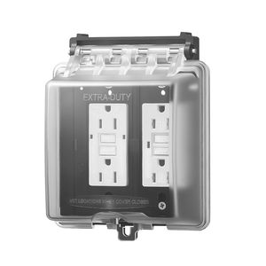 Cache-prise électrique extérieur 2 modules résistant aux intempéries en PC haute résistance avec conception verrouillable et 12 manchons de câblage 1 à 2 mètres - Product Image 5