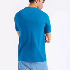 T-shirts noirs personnalisés pour hommes, manches courtes, col rond, 100 % coton peigné, logo frontal, coupe décontractée, anti-boulochage, été - Product Image 1