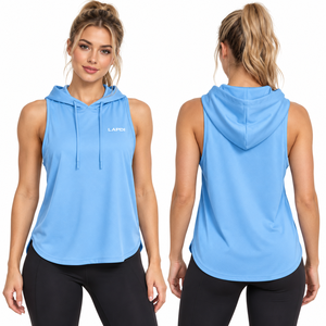 Womens Sleeveless <b>Hoodie</b> Breathable Lightweight Pullover Hooded Tank Top Gym <b>Workout</b> Summer Style <b>Hoodie</b> Cotton Polyester <b>Hoodie</b> - Product Image 4